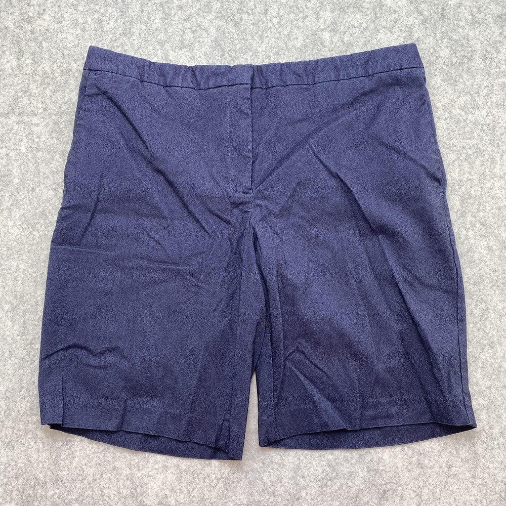 Mario Serrani Womens 10 Chino Shorts 31x8 Blue Pull On Stretch Dressy Bermuda